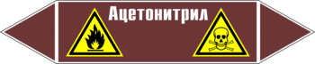 Маркировка трубопровода "ацетонитрил" (пленка, 716х148 мм) - Маркировка трубопроводов - Маркировки трубопроводов "ЖИДКОСТЬ" - Магазин охраны труда и техники безопасности stroiplakat.ru